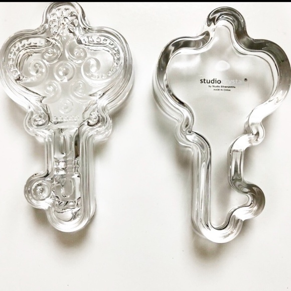 Studio Silversmiths Key Cut Crystal Jewelry Trinket Storage Box Crystal Gift - Picture 3 of 5